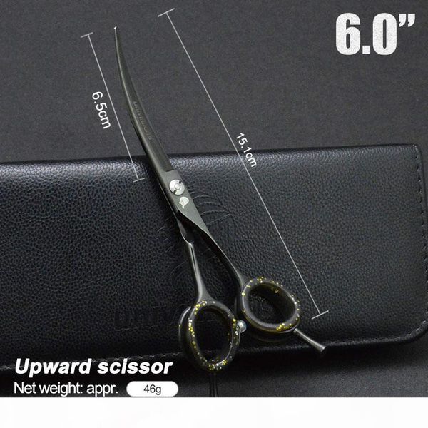

6" cat scissors pet dog grooming scissors up curved shears pet animal hair horse shears upward hair cutting tools vg10