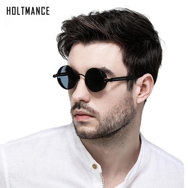 

vintage polarized steampunk sunglasses retro personality round women men sun glasses punk steam male female circle sunglass, White;black