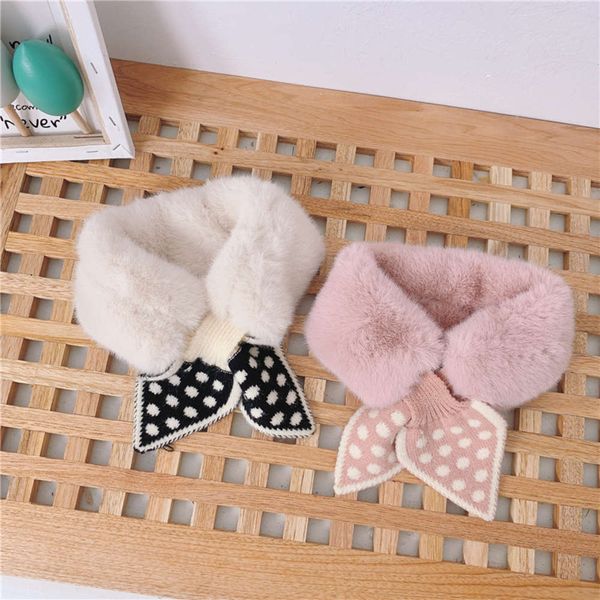 

new autumn winter pure color imitation rabbit children's korean version versatile plaid baby scarf men's and women's round do, Red;brown