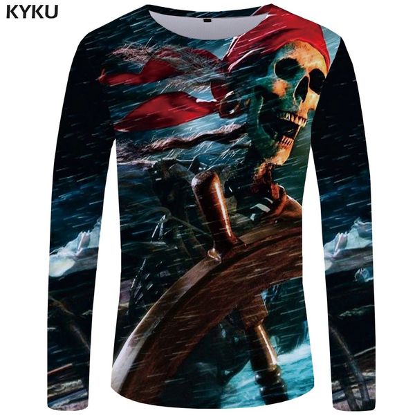 

brand skull long sleeve green bull head rock dragon anime japan 3d print shirts comics graphic kawaii men clothing