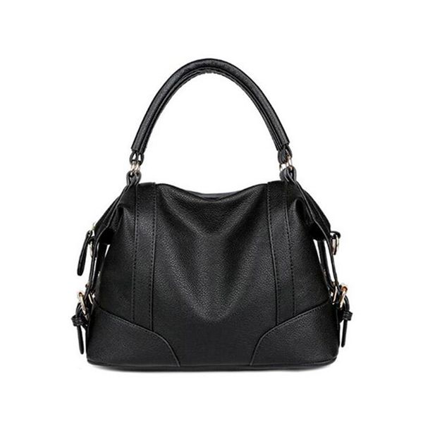 

2020 new women bag american wind soft pure color leather handbag women messenger bags ladies shoulder handle bag