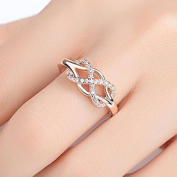 

beiver ньив цирконий кристалл infinite ringen вуры vrouwen мода дизайн заявление роза go kleur кольцо bruiloft sieraden, Golden;silver