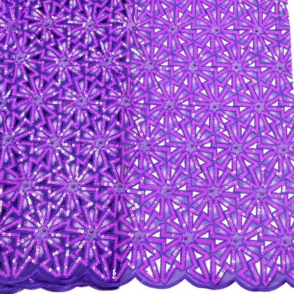 

ribbon french sequin lace fabric handcut african double organza for party dress ts90981, Pink;blue