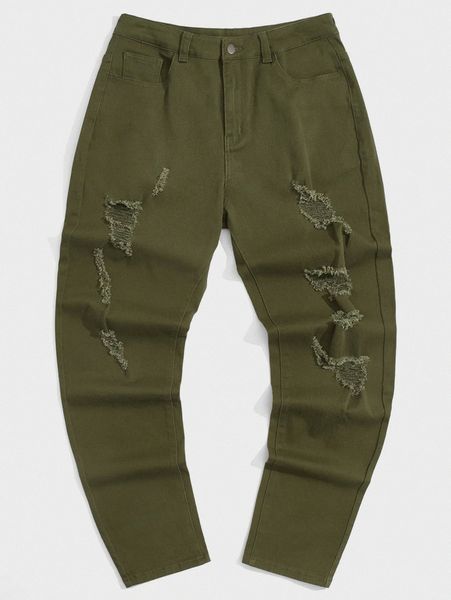 

men ripped zip fly jeans h4ps#, Blue