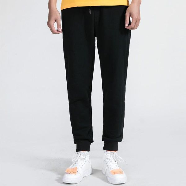 

men clothes spring new loose solid color black versatile knit men's casual men pants beam foot men's sports pants1