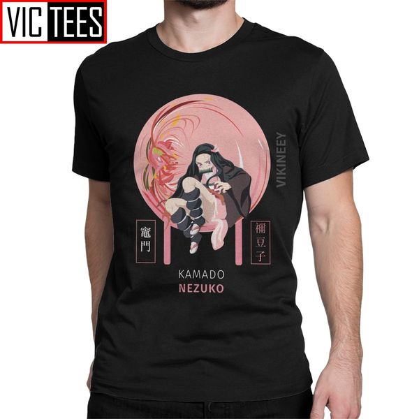 

nezuko футболки для мужчин demon slayer kimetsu нет yaiba kamado tanjirou аниме манга хлопок tshirt крупногабаритные спорта с капюшоном hood