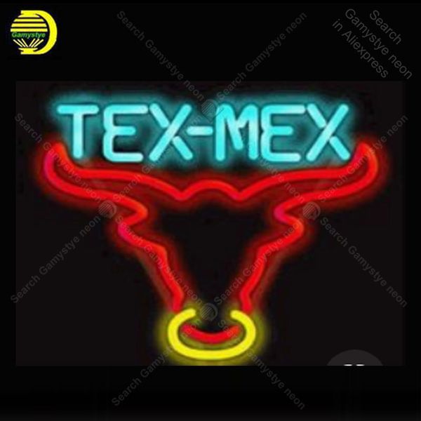 

неоновый знак для tex mex неоновых ламп знака быка ручных остекленной стенки трубы окна dropshipping неонового бара зажигает home decor room