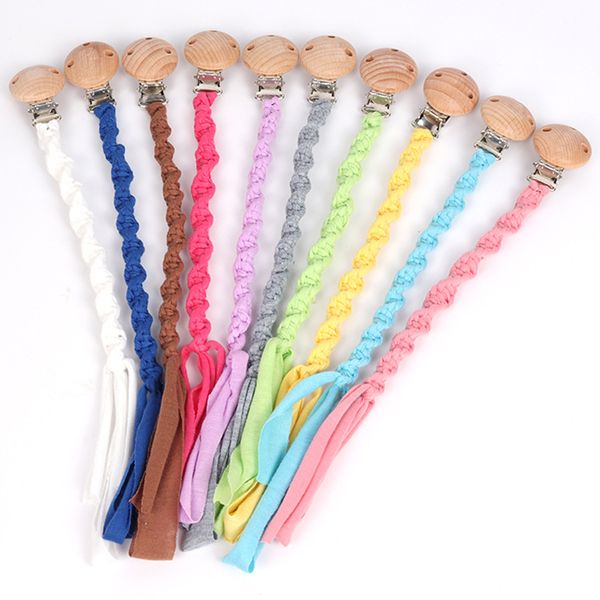 

baby teething pacifier chain cotton rope woven chain without nipple toy for children 0-12 months teether children's pacifier chain