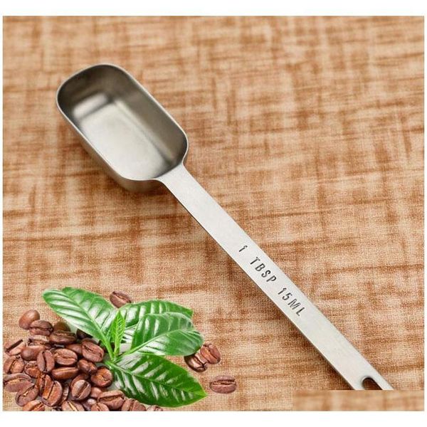 

15ml stainless steel measuring spoons with scale coffee bean powder measuring long handle spoon kitc jlllda allguy