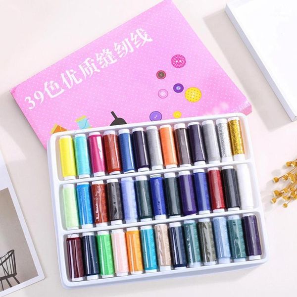 

39pcs mixed colors 100% polyester sewing thread machine hand 200 yard each spool, Black