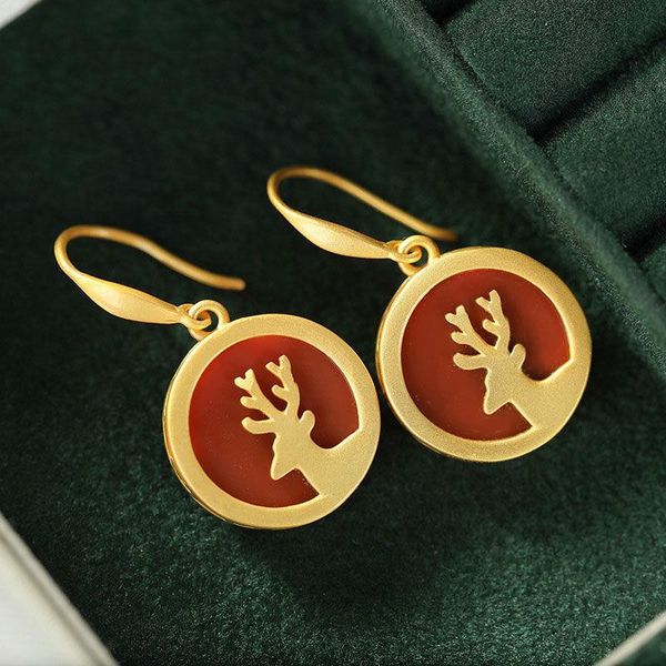 

designer's original epoxy enamel porcelain craftearrings retro niche design golden charm light luxury women's brand jewelry, Silver