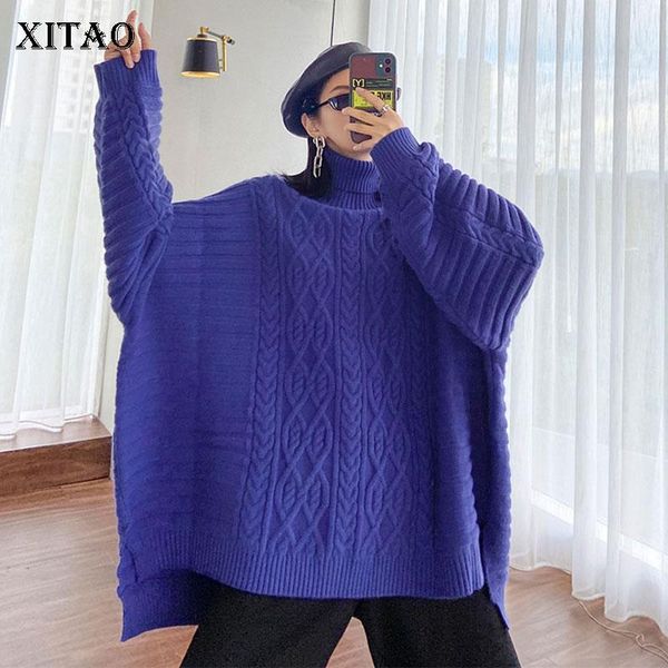 

xitao plus size sweater split goddess fan casual style 2020 autumn plus size vintage knitted minority style sweater dzl2168, White;black