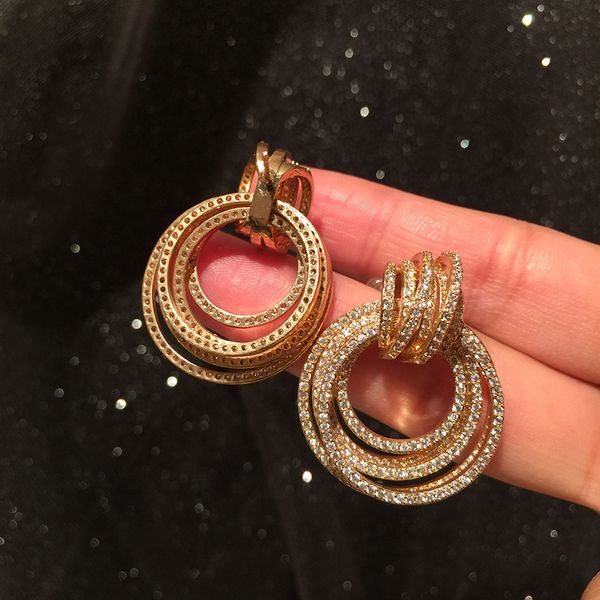 

женщины серьга для венчания партии золота серебряных colors полного cz круги серьги для девочек женщин горячего подарка, Golden;silver