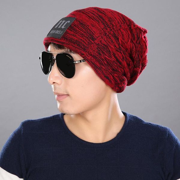 

flb] male cap men beanie caps boys winter hats for man knitted beanies hat stripes gorra color bonnet bone caps man's and wmtpyj, Black;white