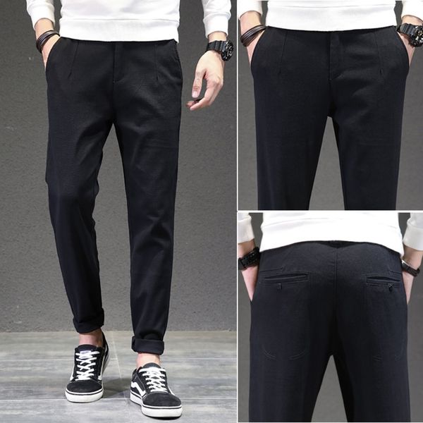 

x5uec men's new casual slim casual leggingsleggings black fashion korean autumn leggings feet men's small pants pants 58p1t, Blue