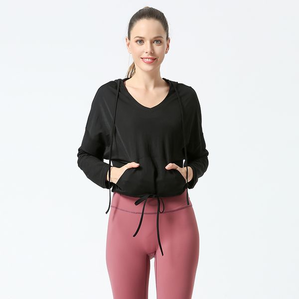 

unbranded fitness clothing new sports yoga blouse outdoor running clothes women's fitness loose long-sleeved sweater jacket, White;black