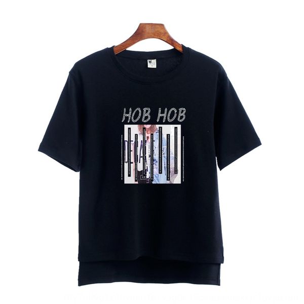 

short pullover pullovert-shirt pulloversleeve summer 2019 new loose women's korean pullover large women's printed t-shirt 6602 aws, White
