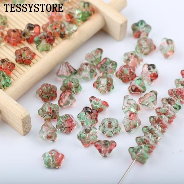 

20шт лилия цветок формы lampworks бусины мульти градиентные цветные стеклянные бусины для ювелирных изделий, делая шпильку ручной работы diy