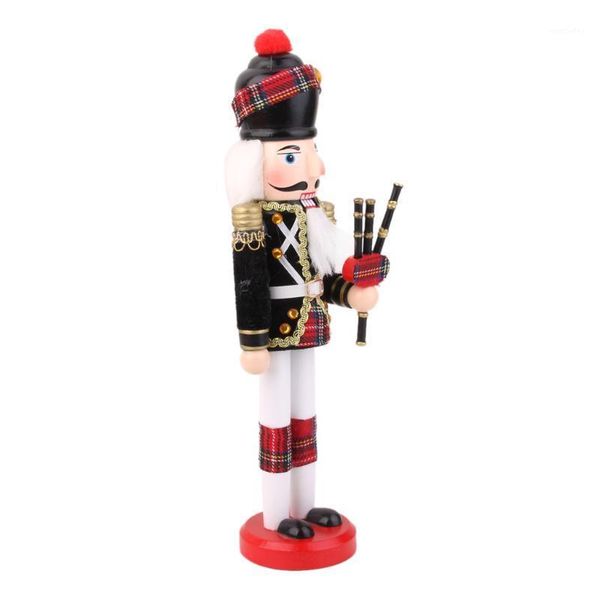 

decorative objects & figurines handmade wooden soldier with bagpipes plaid solider christmas nutcracker gift toy miniatures home decor ornam