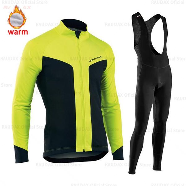 

northwave 2020 winter jacket thermal fleece men cycling jersey set mtb outdoor triathlon wear 19d gel cushion bicycle clothes nw, Black;blue