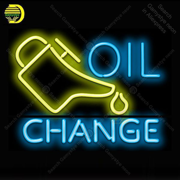 

oil change neon light sign glass tube neon bulbs sign decor room garage board sign lamps accessories anuncio luminoso