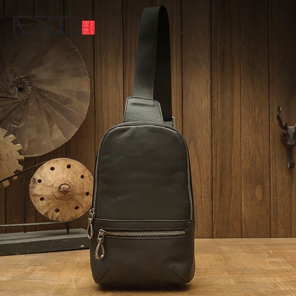 

hbp aetoo handmade leather chest bag, fashion casual men's shoulder bag, leather trendy messenger bag