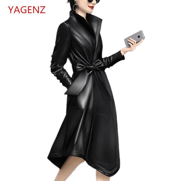 

high-grade dust coat women sheep skin coat autumn leather new 100% european style custom womenswear quality assurance k2828, Tan;black