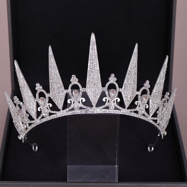 

trendy silver color diadems crystal rhinestone crowns queen tiaras and crowns wedding hair accessories princess women jewelry, Golden;silver