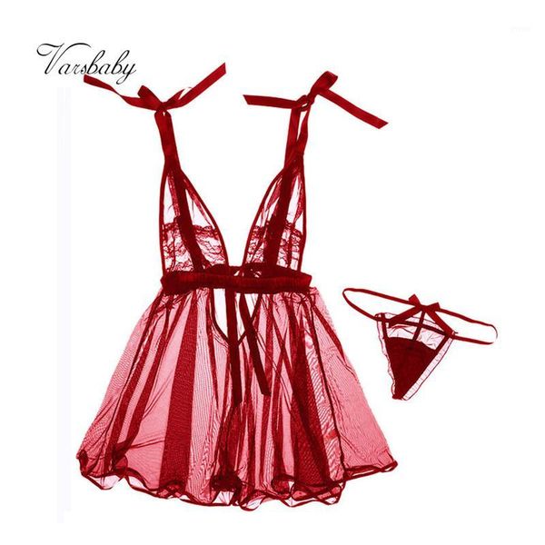 

varsbaby women's yarn lace underwear fun thong temptation bra sets1, Black;red