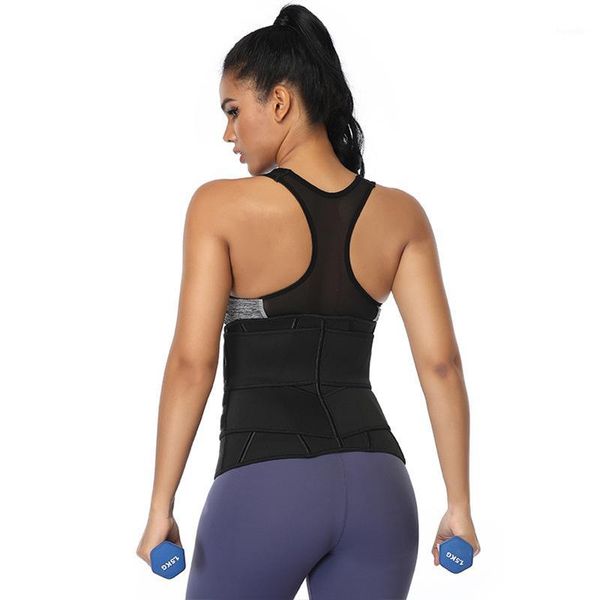 

waist support trainer neoprene body shaper slimming sheath belly reducing tummy sweat shapewear workout trimmer belt1, Black;gray