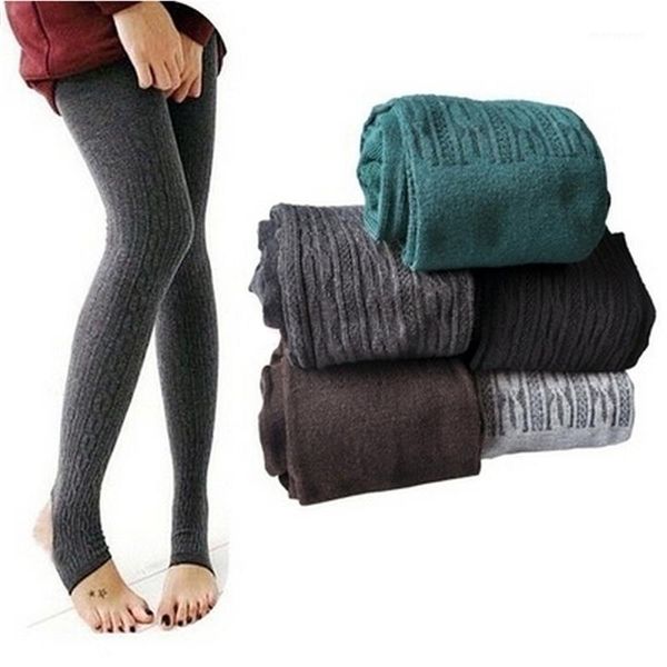

socks & hosiery lady knitting high elastic tight women's thick tights winter warm skinny keep pantyhose1, Black;white