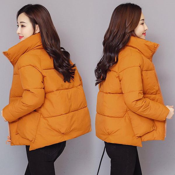 

2020 new winter women jacket parkas long sleeve short jacket warm cotton padded parka outwear female coat p962, Black