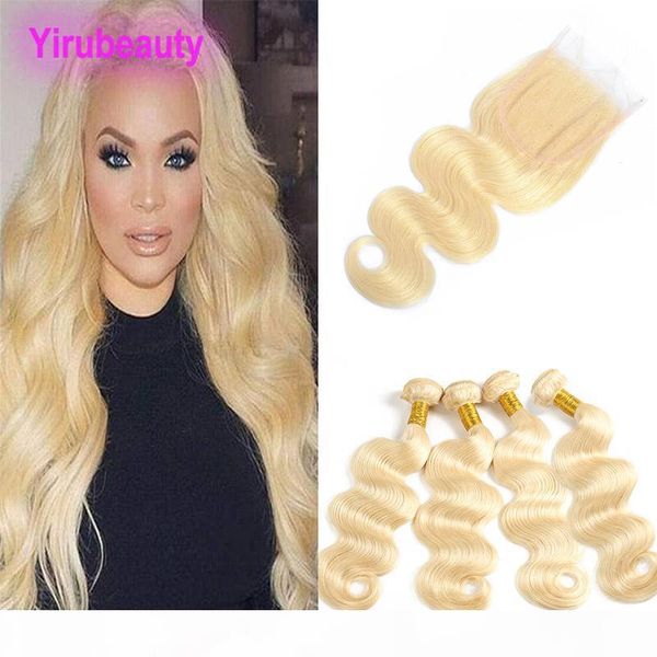 

indian virgin human hair 613 color body wave 5 pieces lot bundles with 4x4 lace closure with baby hair extensions 8-30inch with 4x4 closure, Black;brown