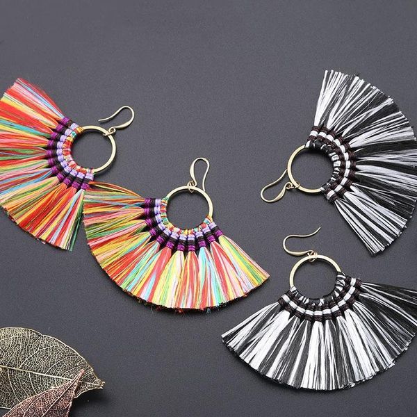 

1pair fashion bohemia fan tassel earrings diy jewelry garment decorative accessories craft tassels female personality decoration h qylfsf