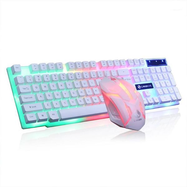 

led glowing computer deskwired mechanical keyboard and mouse game suite usb1