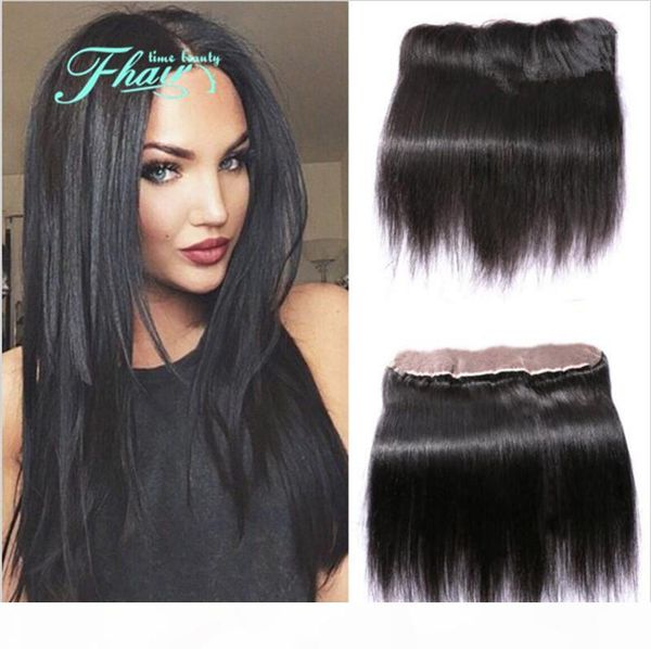 

8a brazilian lace frontal closure straight human hair 13x4 ear to ear lace frontals with baby hair full frontal lace closure, Black;brown