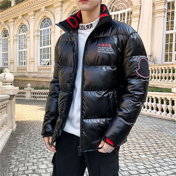 

2020 winter down jacket men's short new stand collar warm winter clothes student style outdoor warm duck down down jacket, Black