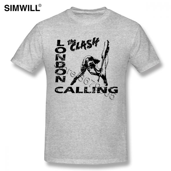 

sport men cool fashion short sleeves the clash london calling tee printing tshirt o neck cotton big size t shirts rock fans apparel