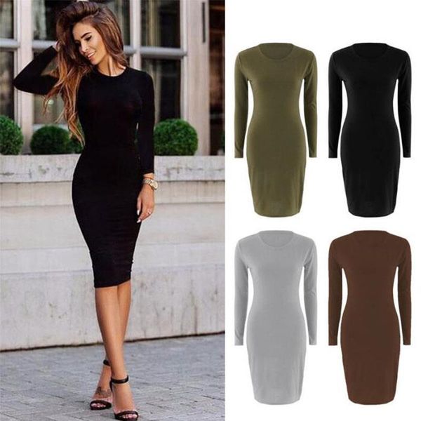 

2021 summer autumn women 's slim dress vestido short sleeve slim bodycon dress tunic crew neck casual pencil dress, Black;gray