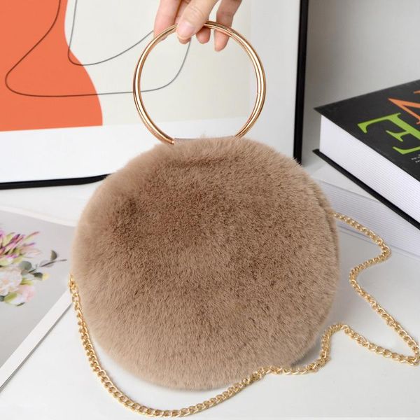 

fashion women plush bag new luxury faux fur tote handbag shoulder bag all matching fur bags shoulder chain crossbody