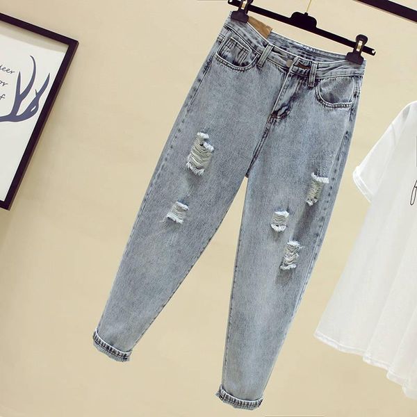 

fa1002 2020 new autumn winter women fashion casual denim pants womens high waist jeans, Blue