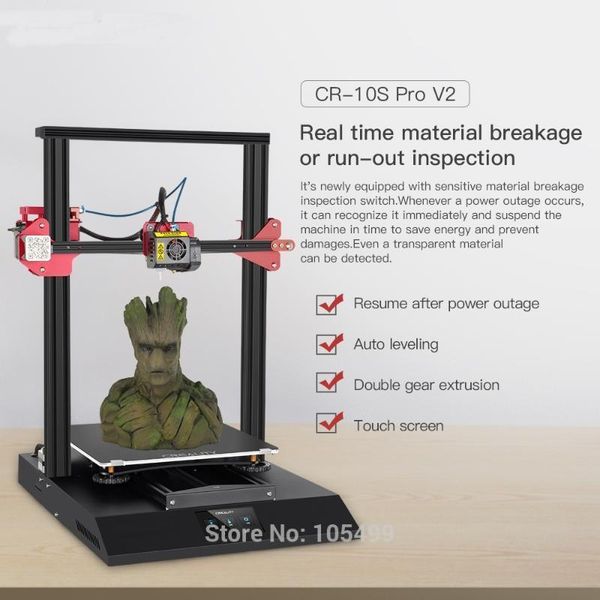 

cr-10s pro v2 3d printer remarkably stable creality big plastic printing machine1