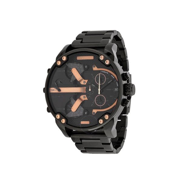 

steel fashion atmosphere sports men's leisure belt watch black steel belt black shell personalized alloy watch, Slivery;brown