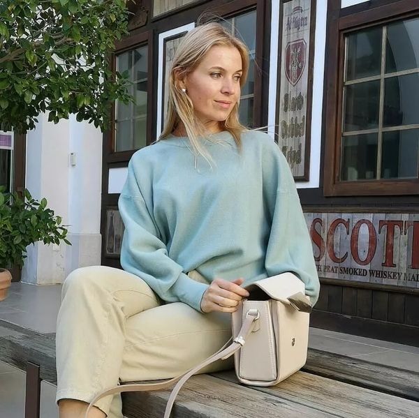 

pull femme winter autumn oversized knitted cashmere blend sweater women lantern sleeve basic thicken pullovers c-303 201203, White;black