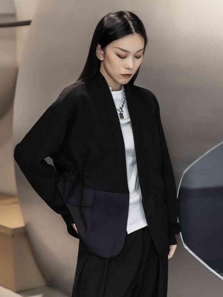 

women's suits & blazers [eam] women black irregular drawstring big size blazer v-collarlong sleeve loose jacket fashion spring autumn 2, White;black