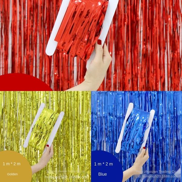 

nccyl 1x 2 m children's party christmas decoration children's laser rain curtain rain party curtain hktcr