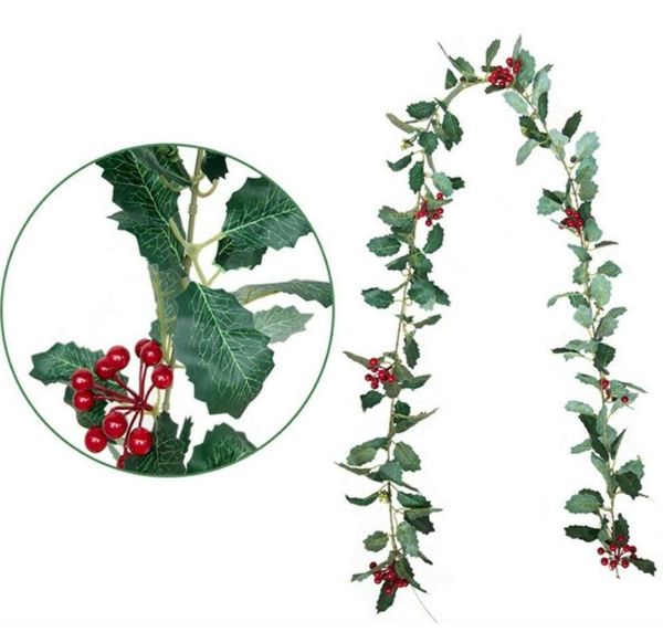 

decorative flowers & wreaths 1.85/2m christmas rattan garland artificial garlands long hanging for wall home decor (flower/berry)