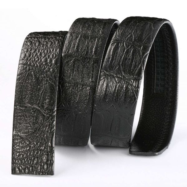 

alligator leather belt with no head and 3.5cm headless leather belt, Black;brown