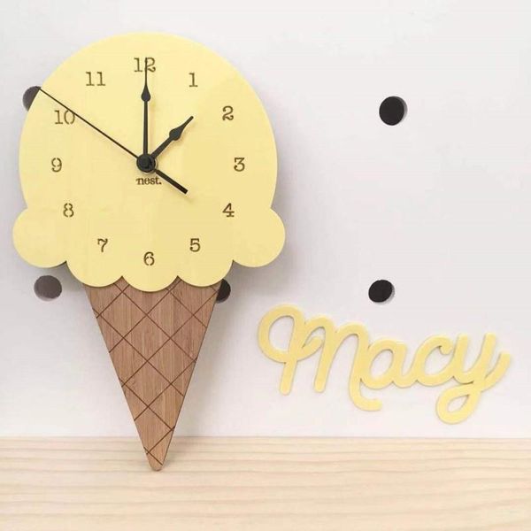 

wall clocks air balloon ice cream mute clock ins nordic kids room decoration hanging ornament children bedroom home decor1