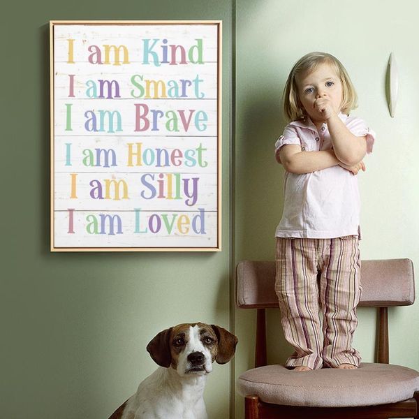 

paintings inspirational quotes nursery decor canvas rainbow print on posters wall art pictures for kids room home decor1